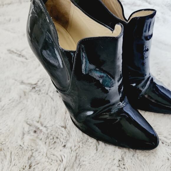 JIMMY CHOO ZIP BACK PATENT LEATHER HEELED BOOTIES SIZE 39 (9) - Picture 3 of 12
